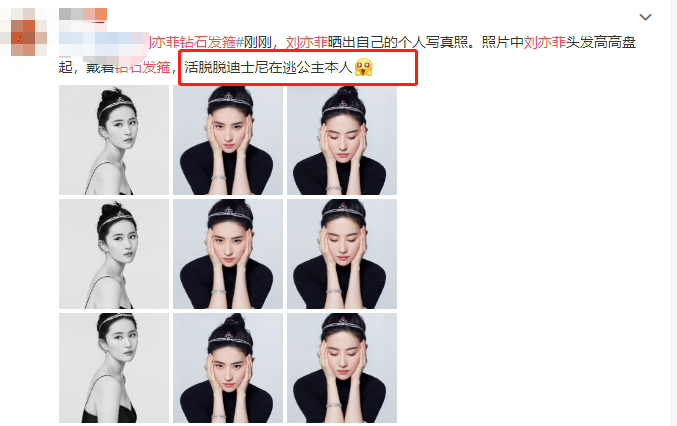 刘亦菲|刘亦菲罕见晒高清写真照，头戴钻石发箍尽显高贵公主范