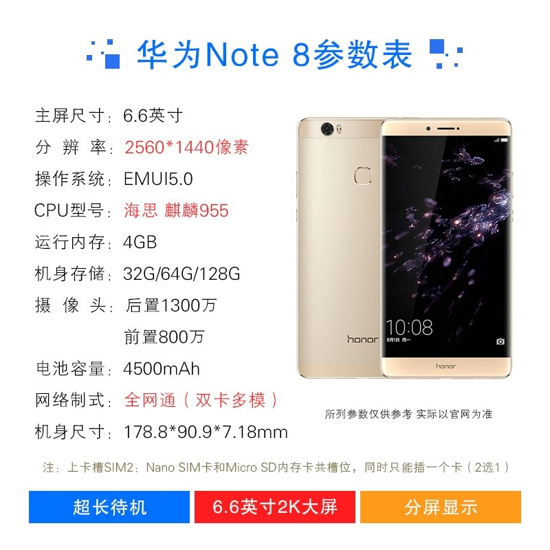 2016年,我的第二部巨屏手机就是华为的note8,这款手机的配置在当时算