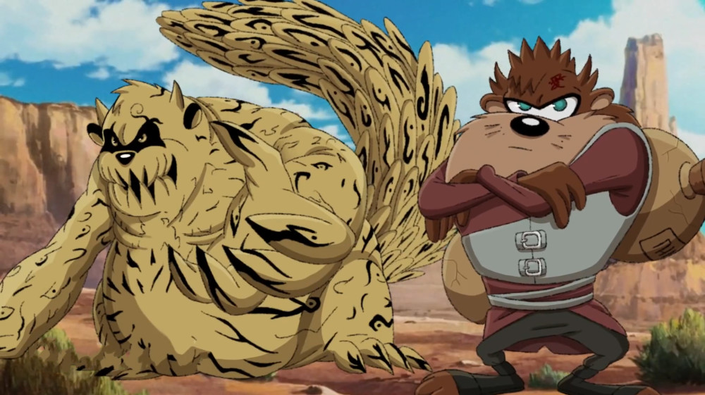 尾兽和人柱力变成动物角色我爱罗狡猾七尾化身数码宝贝太搭了