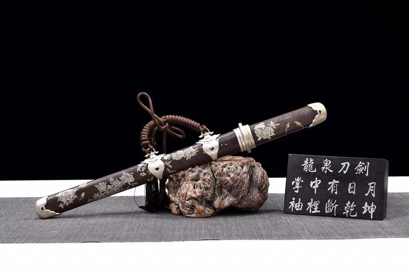牡丹|全铜鞘小唐刀-银牡丹
