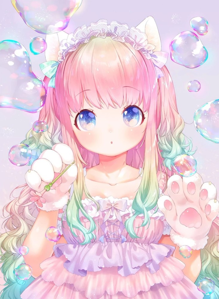 粉系少女二次元超可爱高清壁纸无水印分享_腾讯新闻