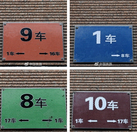 高铁站台上的4色地标看得懂吗三步快速找到车厢位置