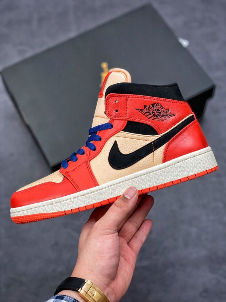 为什么学生党钟情aj原来橙色吸睛迷人aj1mid橙黑蓝配色开箱