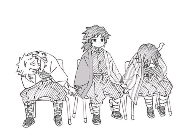 鬼灭之刃 漫画夹缝中找义忍cp的糖 这几处小动作甜度满分 鬼灭之刃 富冈义勇 漫画 蝴蝶忍 祢豆子 柒月