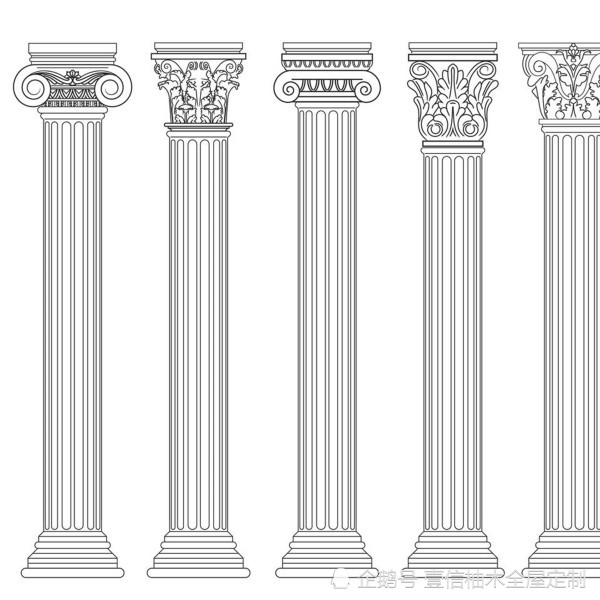 罗马五柱式手绘图片