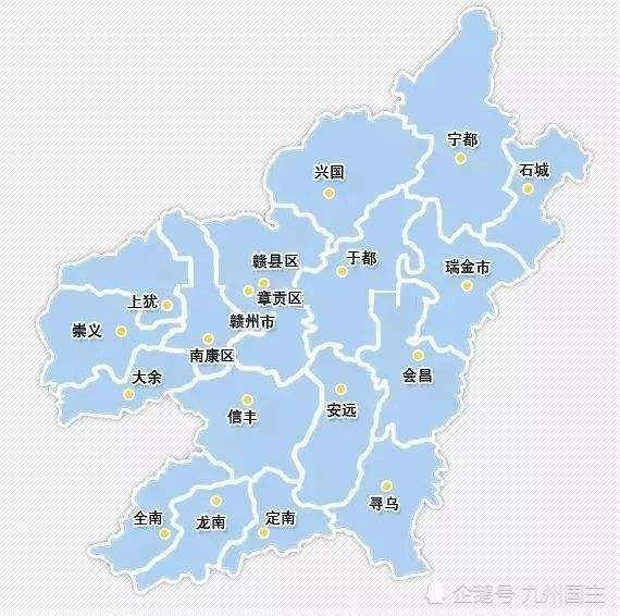 赣州行政区划调整设想赣州面积太大可分为三个地级市