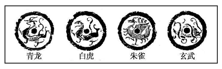 中国古代神话传说中的四灵:青龙,白虎,朱雀,玄武
