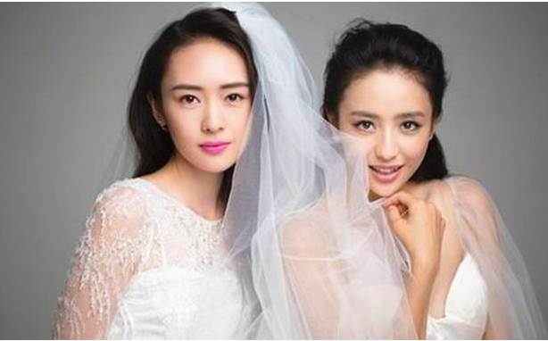 佟丽娅大方到底,昔日拍婚纱还让闺蜜戴头纱,童瑶伴娘裙显惊艳