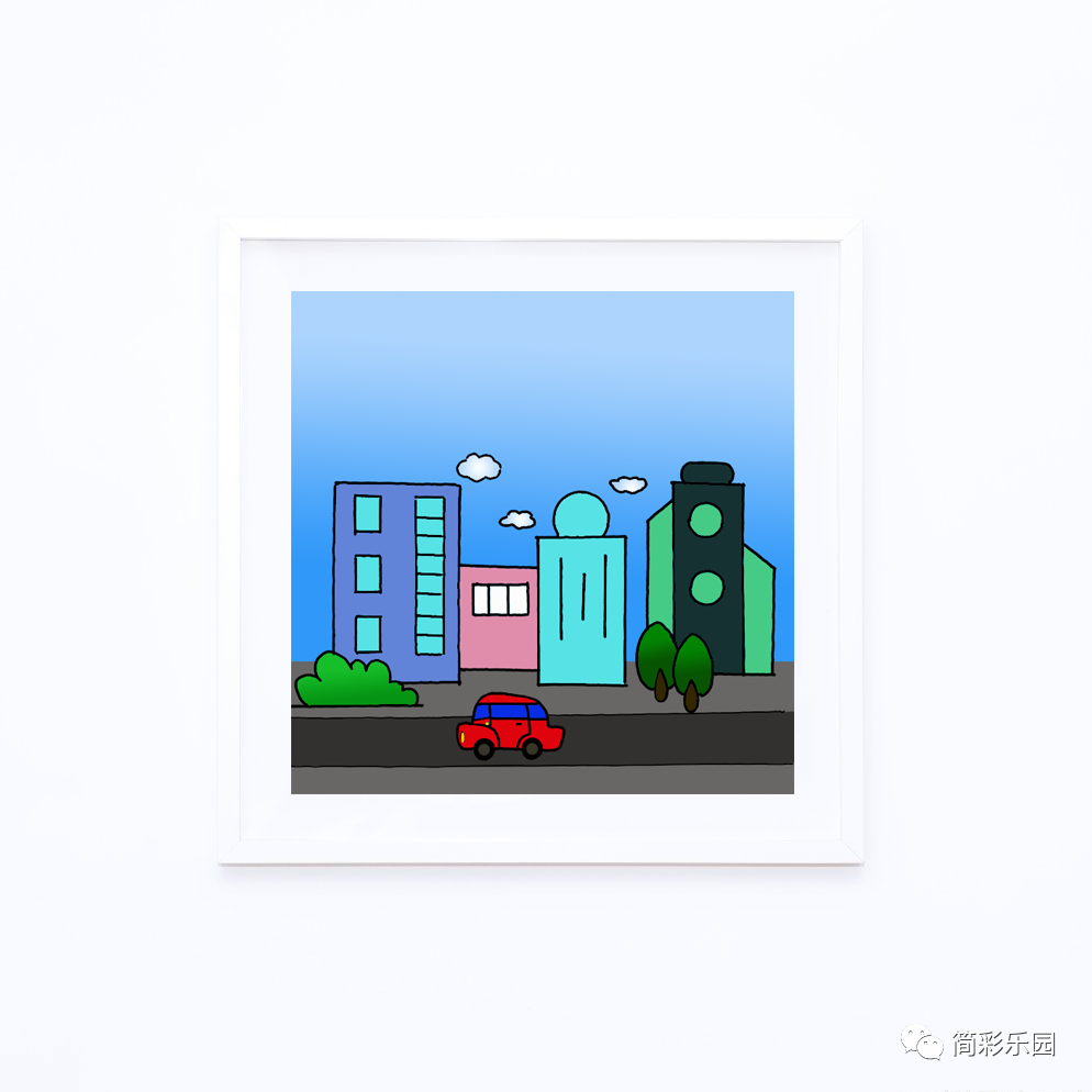 怎么画城市简笔画-美丽又简单的城市风景儿童画_教育活动_教育新闻