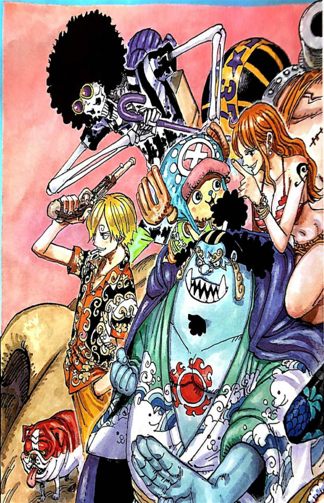 海贼王987话彩页解读 罗宾的手摸弗兰奇 很羞涩 粉丝 不要啊 山治 索隆 甚平 海贼王 弗兰奇 路飞