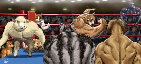 一只强壮背影的狗子遭网友ps恶搞