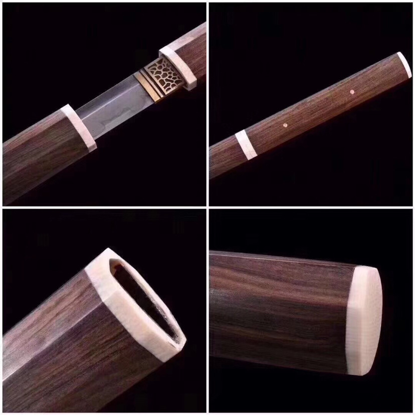墨风|素装唐横刀-墨风2代，T10烧刃研磨灰工艺，黄檀木鞘
