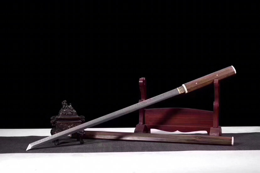 墨风|素装唐横刀-墨风2代，T10烧刃研磨灰工艺，黄檀木鞘