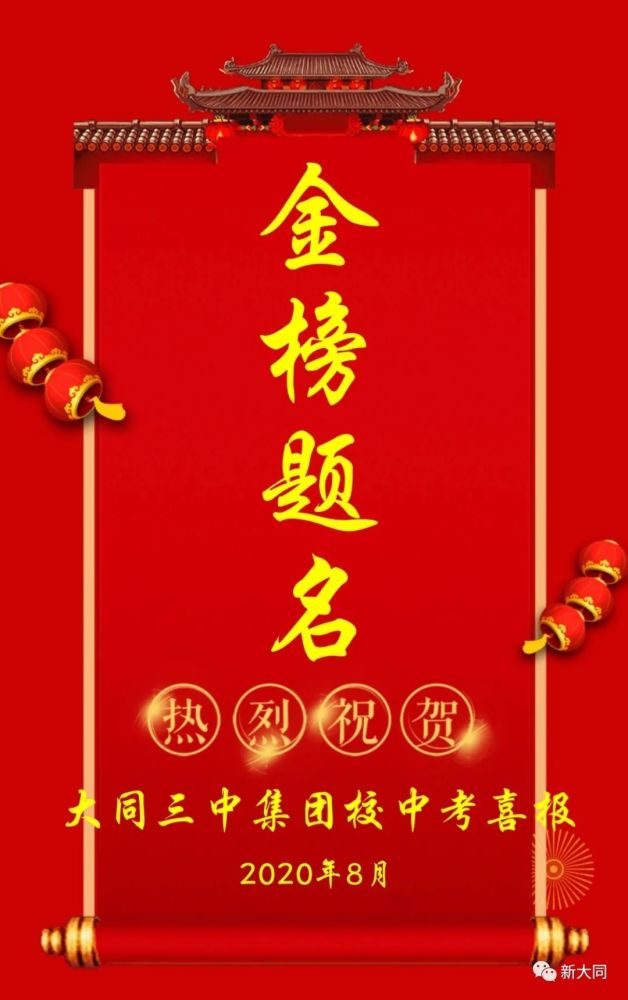 2020大同中考状元出炉!大同三中许昊636分!