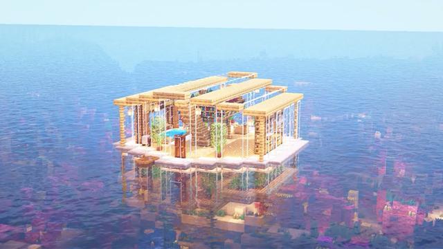 我的世界:告别单调的小屋,住阳光海景房,老mc:我非常嫉妒