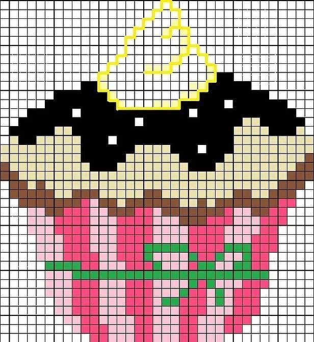 钩针图解│甜甜的蛋糕精选像素画7款小合集_腾讯新闻