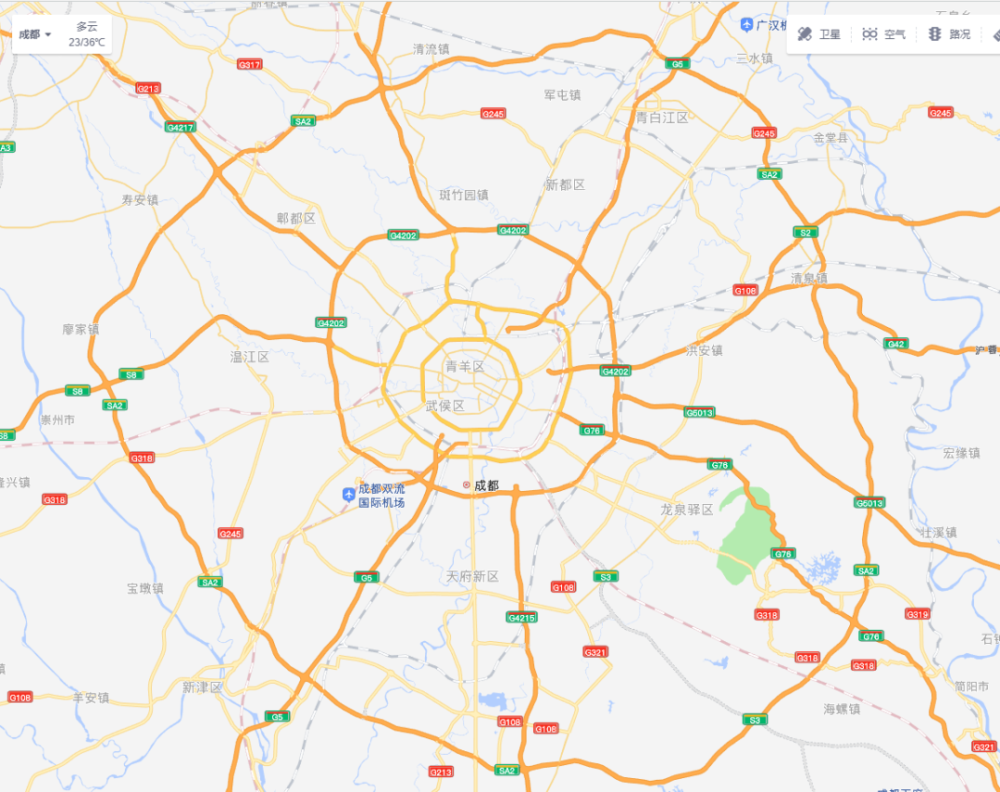 现在,成都已经有了六环:比如成都二环,1993年全线通车,20年后,改造后