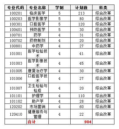 齊魯醫藥學院2020年招生計劃招生總計7470人