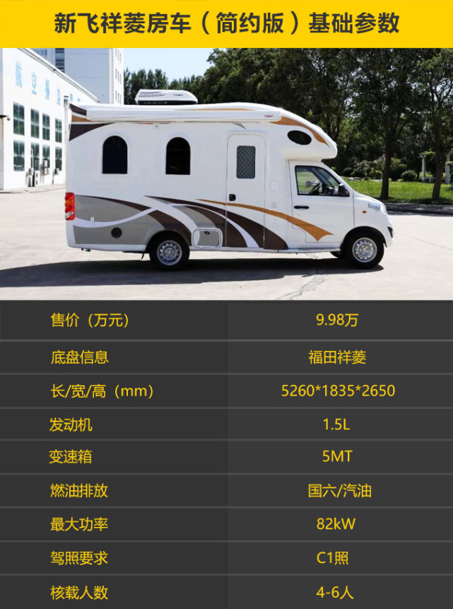 全网最便宜的c型房车国六排放售价不到10万新飞祥菱简约版房车