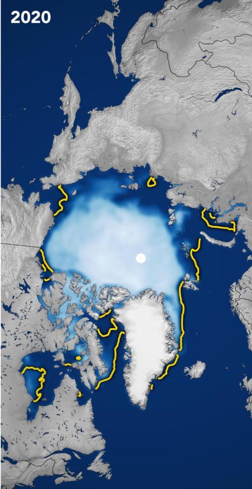 冰川|今年七月覆盖北冰洋的“北极冰盖”，为有记录以来同期最小面积