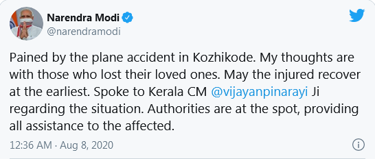 客机|印度客机事故致10余人遇难 莫迪发声：感到痛心 愿伤者早日康复