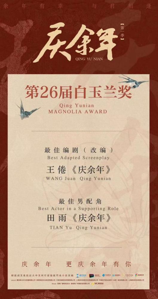 庆余年 摘得白玉兰 王启年拿到最佳男配 成为网播剧最大赢家 腾讯新闻
