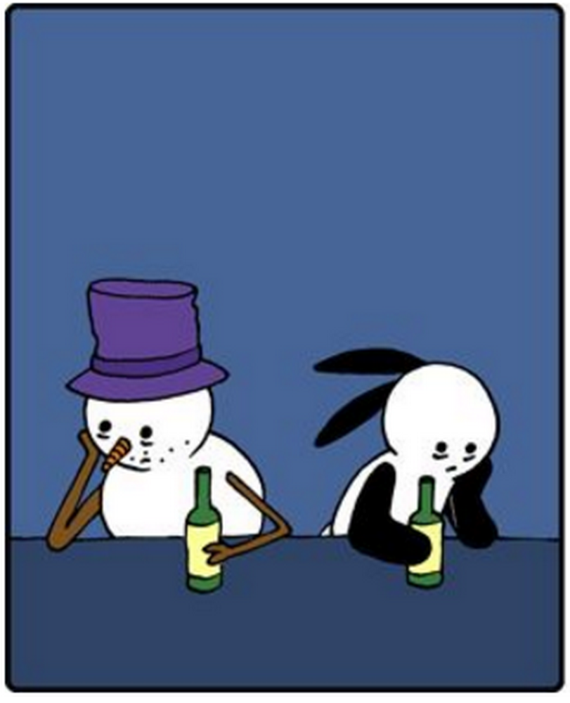奇趣漫画:失恋的兔子喝酒买醉,结果遇到"同道中人"的雪人