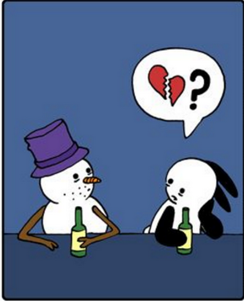 奇趣漫画:失恋的兔子喝酒买醉,结果遇到"同道中人"的雪人