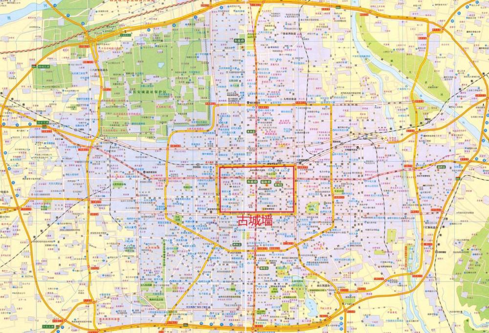 西安古城墙地图