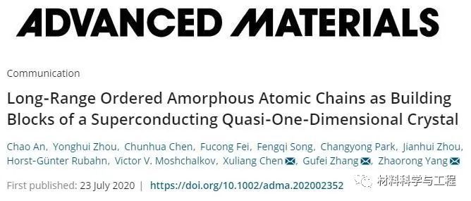 adv mater|《Adv Mater》：发现一种新颖结构的超导体！