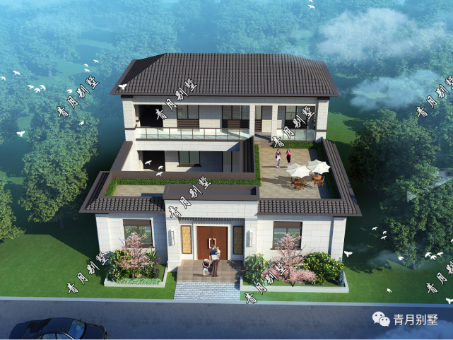 15×18米二层中式庭院,带车库大露台,享受阳光浪漫的日子