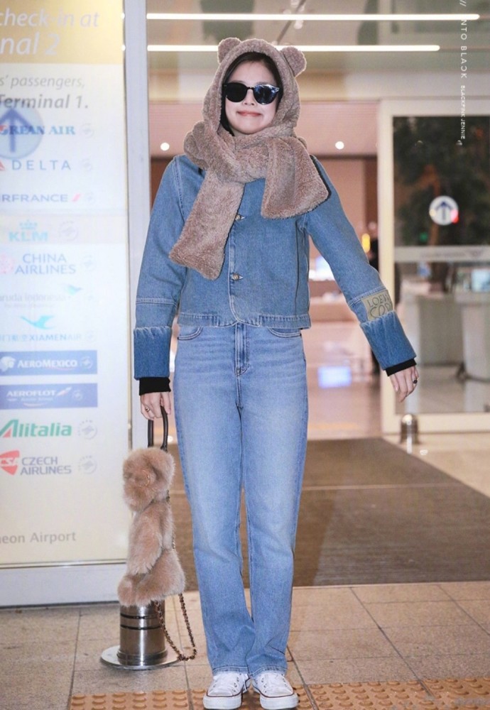 blackpink成员jennie机场私服也太值得借鉴了