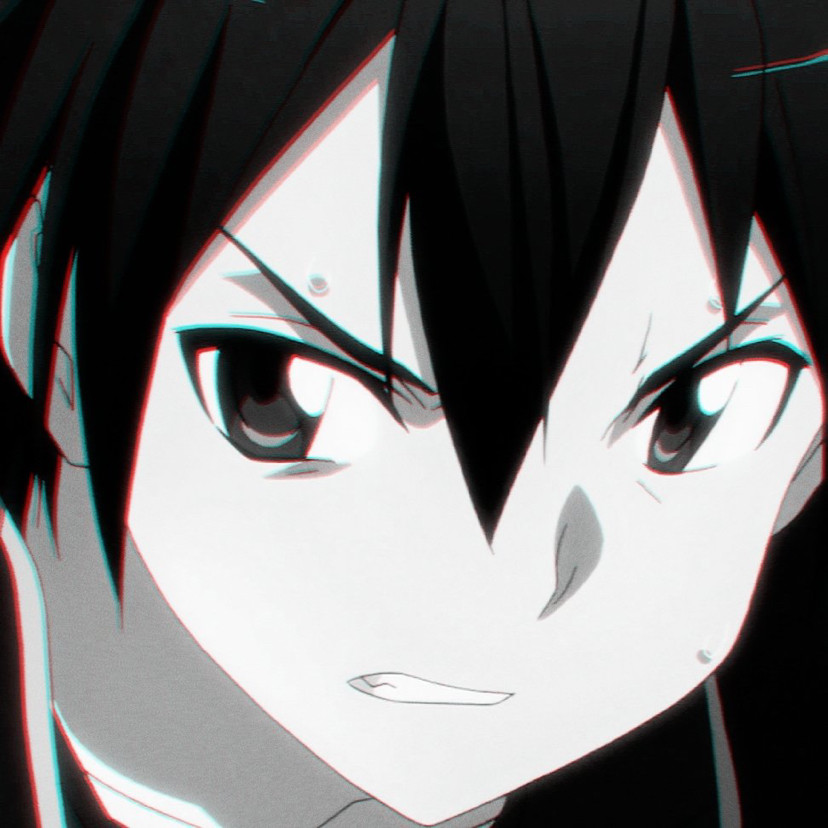 动漫男头 黑白色桐人