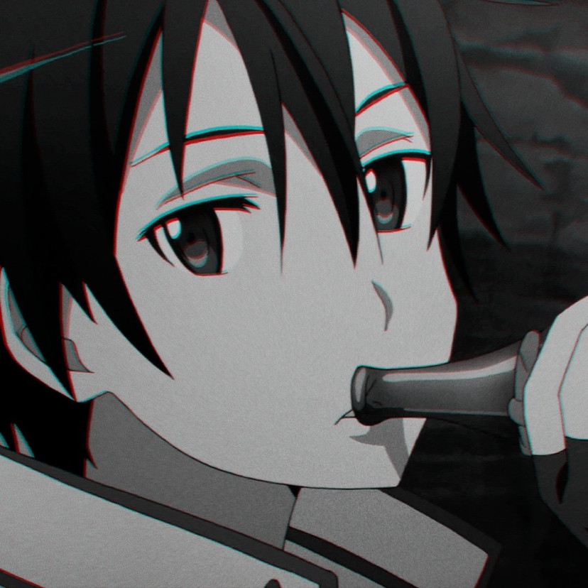 动漫男头 黑白色桐人