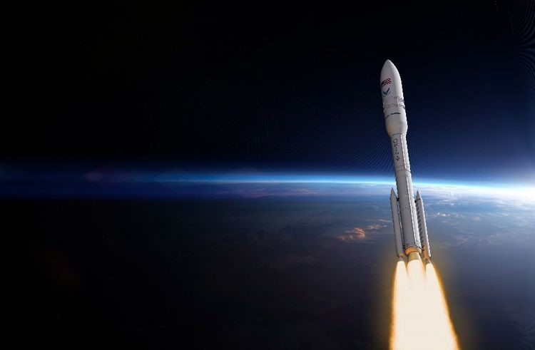 诺斯罗普·格鲁曼计划中的"欧米伽a"型火箭概念图,该型号在此次竞标中