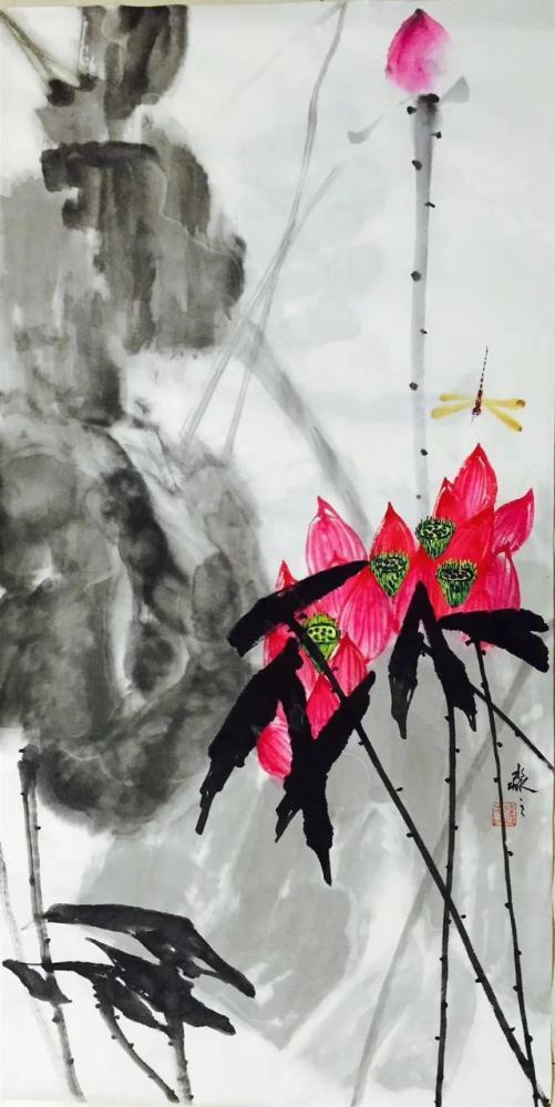陆建国|江南画荷大家陆建国荷花系列作品欣赏