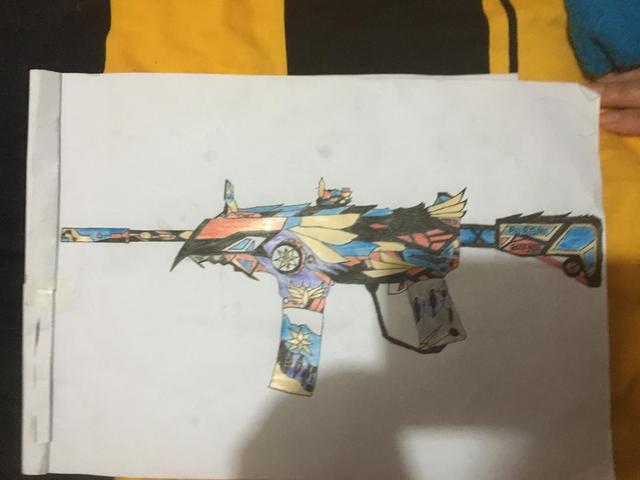 和平精英小学生手绘m416皮肤展览最后一款必须秒杀五爪金龙