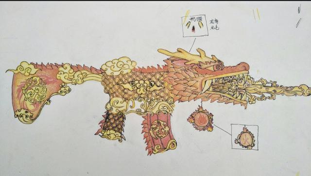 和平精英小学生手绘m416皮肤展览最后一款必须秒杀五爪金龙
