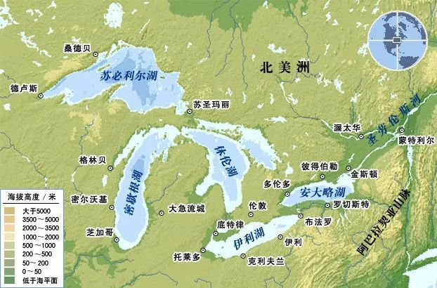世界湖泊分布图高清图片