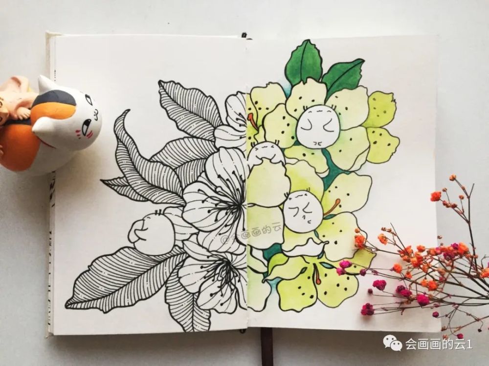 针管笔|没想到针管笔和水彩可以这么好看！手绘过程图分享