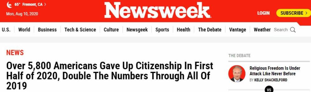美国国籍|今年上半年放弃美国国籍人数激增，多达5816人，创下新历史纪录