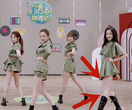 没了美颜滤镜 王艺瑾的腿围暴露了 跟队友站在一起对比明显 腾讯新闻