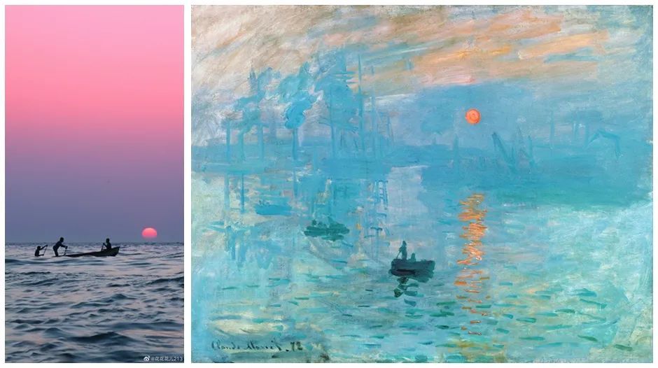 临沂 & 梵高《罗纳河上的星夜》 太阳沉入海面,人们摇起船杆,伴着晚霞