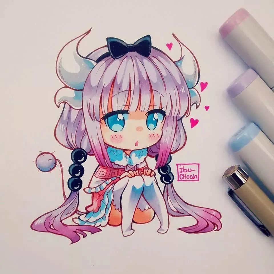 卡哇伊马克笔手绘这画的也太太萌了吧