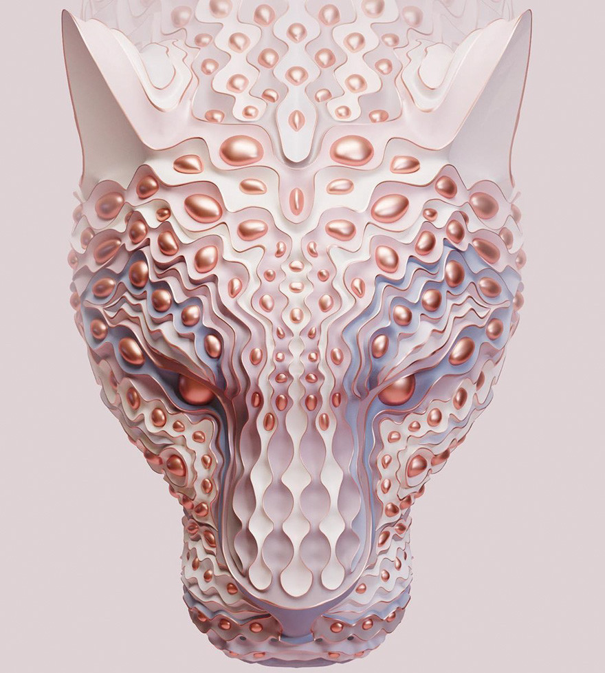 插画|人类的眼神，野兽的形象，他用非凡想象力创作惊人3D动物插画