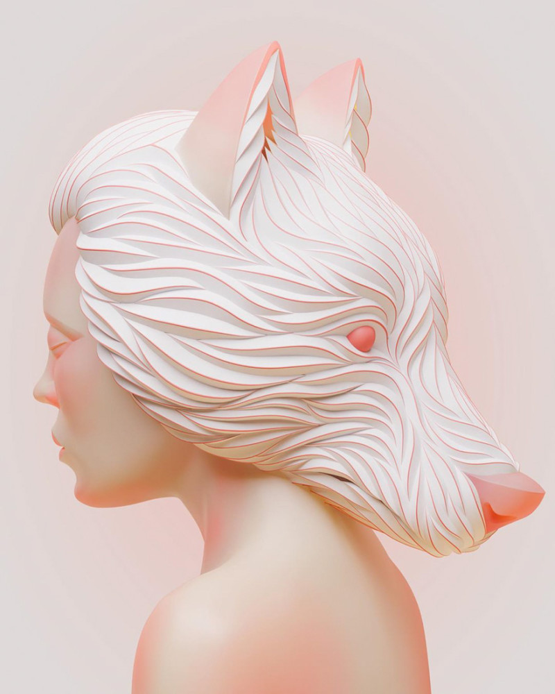 插画|人类的眼神，野兽的形象，他用非凡想象力创作惊人3D动物插画