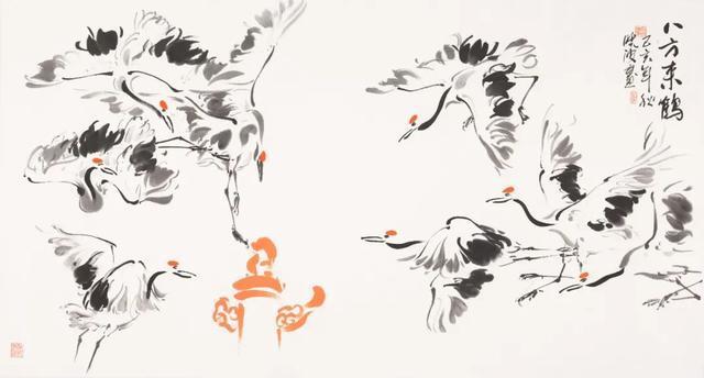 清华大学美术学院|清华大学美术学院院长、鲁晓波教授笔下的仙鹤