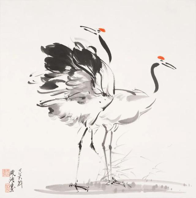 清华大学美术学院|清华大学美术学院院长、鲁晓波教授笔下的仙鹤