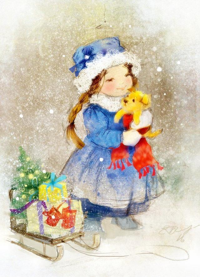 插画家|白俄罗斯美女插画家叶卡捷琳娜下的小女孩，太可爱了