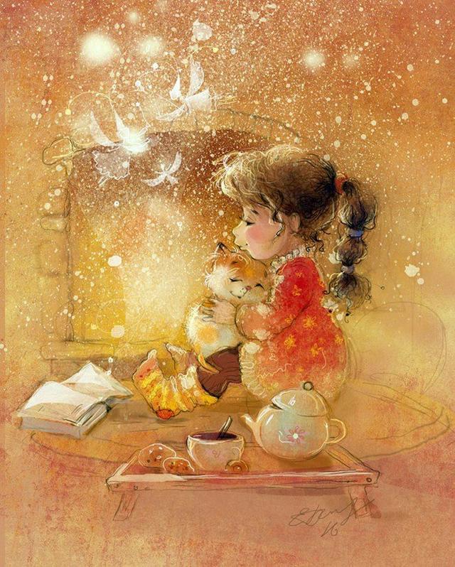 插画家|白俄罗斯美女插画家叶卡捷琳娜下的小女孩，太可爱了